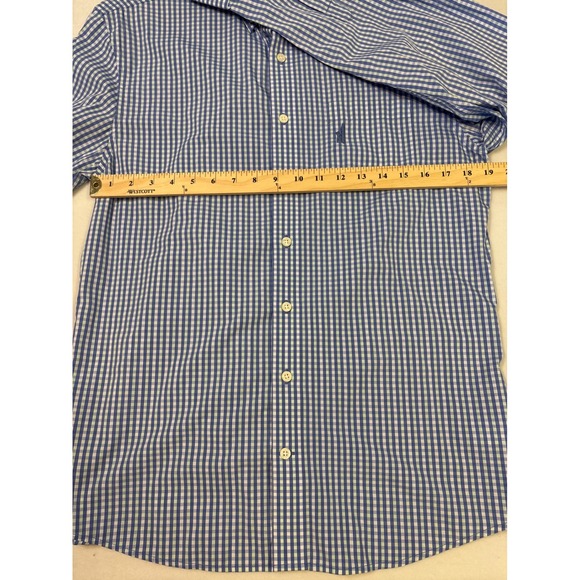 johnnie-o Prep-Performance Mens Button Down Shirt Blue Gingham Check Size M - Picture 6 of 11